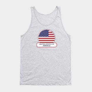 United States of America Country Badge - United States of America Flag Tank Top
